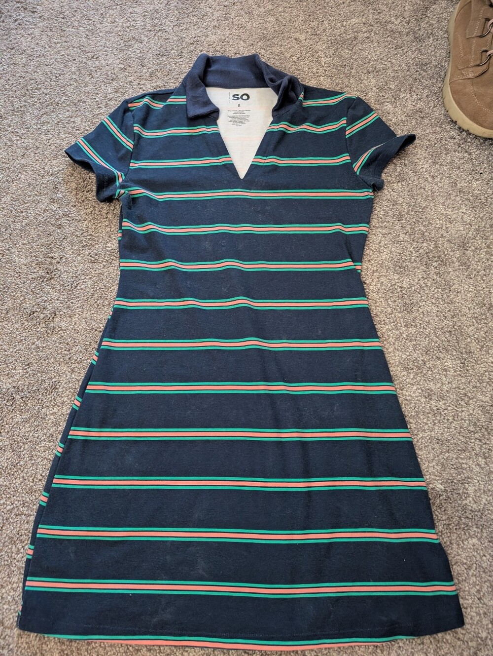 SO Short Sleeve Polo Skater Mini Dress